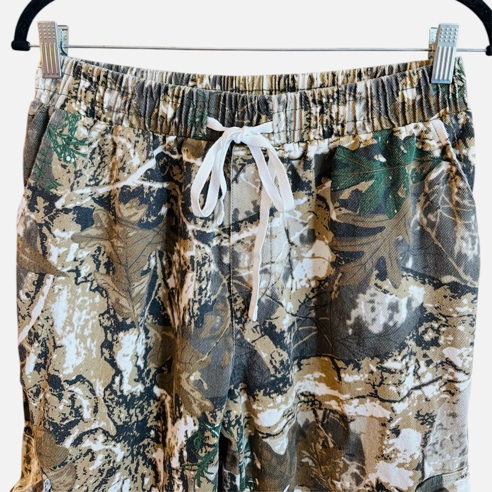 Camo Cargo Pants Size Large Brown Camouflage Wide Leg Pull On Style Relaxed Fit - Picture 5 of 15